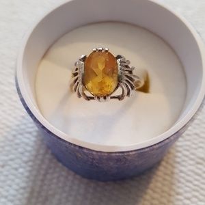 Citrine and sterling silver ring